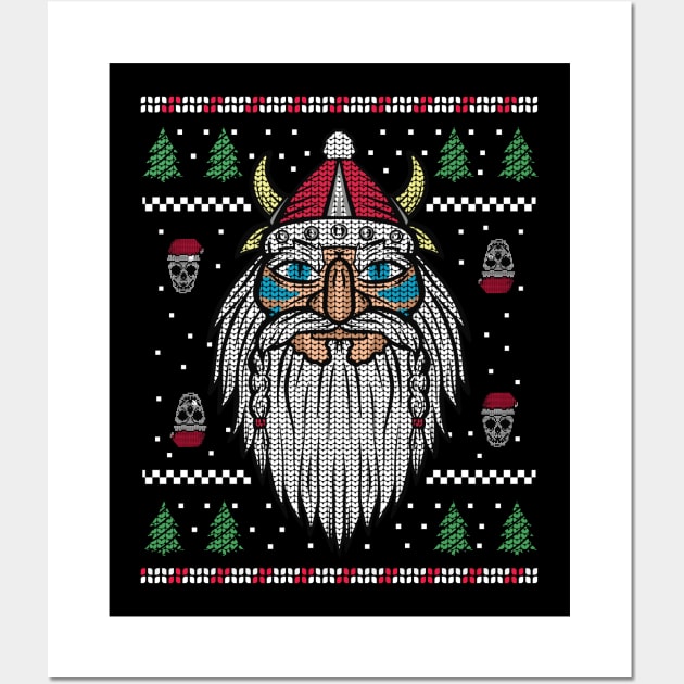 Viking Ugly Christmas Sweater Wall Art by SLAG_Creative